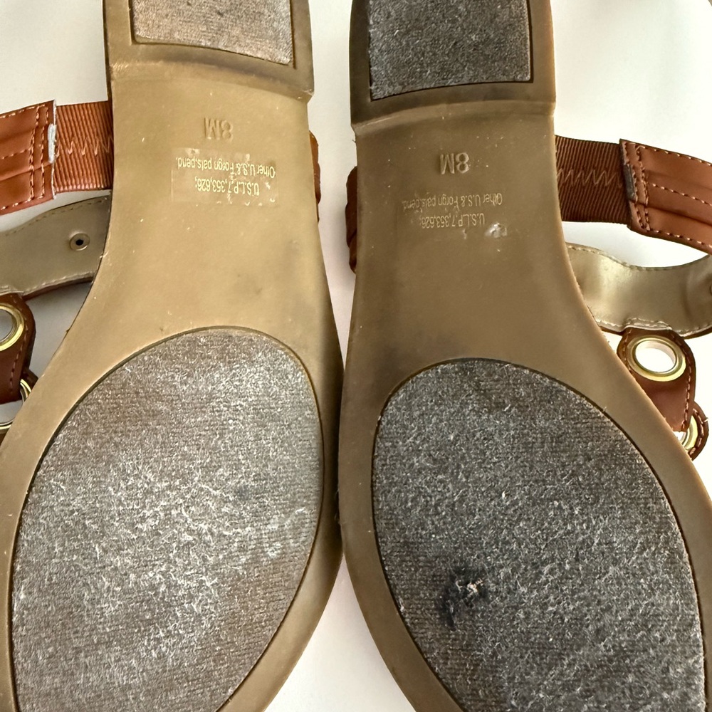Guess Tan Women's Sandals with Gold Accents - Picture 3 of 3